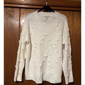 NWT White Bubble Sweater